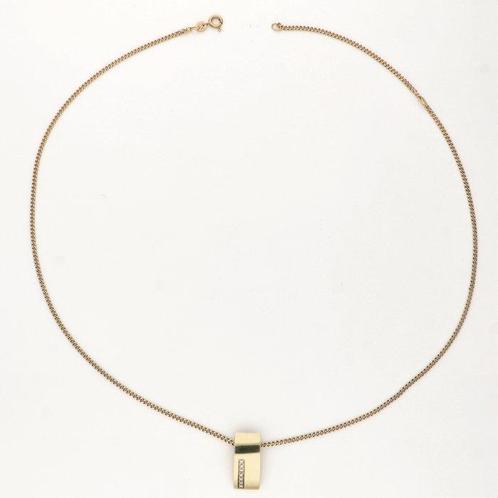 Ketting met hanger - 18 karaat Geel goud - 0.12ct. tw., Sieraden, Tassen en Uiterlijk, Antieke sieraden