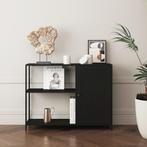 [en.casa] Metalen kast Viitasaari 75x100x30 cm zwart mat, Huis en Inrichting, Kasten | Ladekasten, Verzenden, Nieuw
