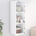 vidaXL Wandkast met glazen deuren 35x37x100 cm wit, Huis en Inrichting, Kasten | Overige, Verzenden, Nieuw