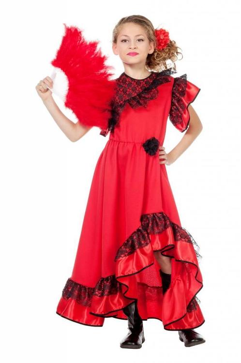 Spaanse jurk kind Carmen elite, Kleding | Dames, Carnavalskleding en Feestkleding, Nieuw, Ophalen of Verzenden