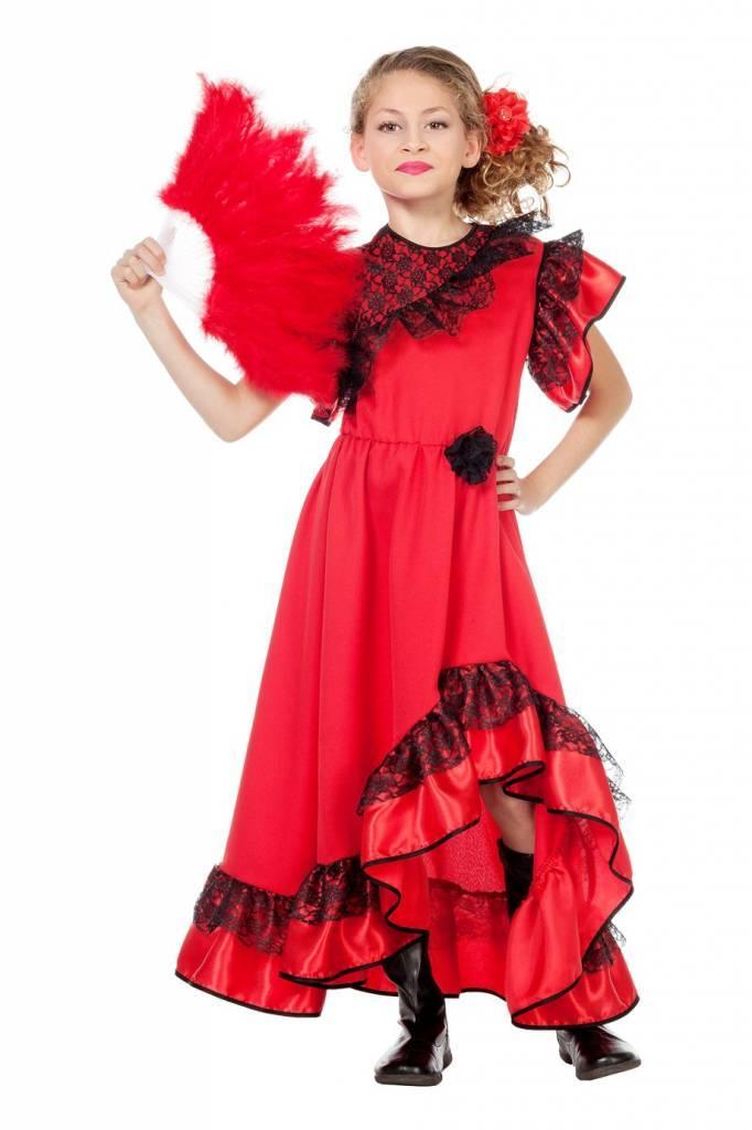 Spaanse jurk kind Carmen elite, Kleding | Dames, Carnavalskleding en Feestkleding, Nieuw, Ophalen of Verzenden
