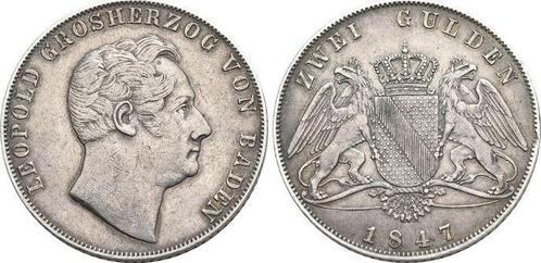 Doppelgulden 1847 Baden-durlach Leopold 1830-1852, Postzegels en Munten, Munten | Europa | Niet-Euromunten, Verzenden
