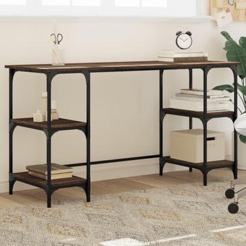 vidaXL Bureau 140x50x75 cm metaal en bewerkt hout bruin beschikbaar voor biedingen
