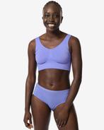 HEMA Dameshipster katoen met kant blauw 3+1 gratis, Verzenden, Blauw