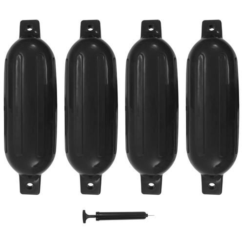 vidaXL Bootstootkussens 4 st 58,5x16,5 cm PVC zwart, Watersport en Boten, Bootonderdelen, Nieuw, Verzenden