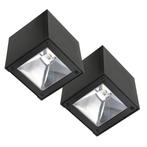 Set 2 stuks LED Solar Cube wandlamp zwart vierkant, Nieuw, Verzenden