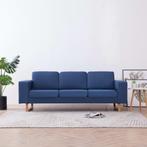 vidaXL Driezitsbank stof blauw, Verzenden, Stof, 200 tot 250 cm, Driepersoons