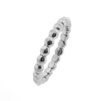 18 Krt. Witgouden aanschuif ring met bolletjes, Sieraden, Tassen en Uiterlijk, Ringen, Gebruikt, Overige kleuren, Ophalen of Verzenden