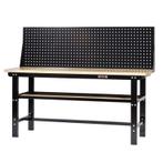 Werkbank zwart 200 cm met hardhouten blad en, Doe-het-zelf en Verbouw, Werkbanken, Ophalen of Verzenden, Nieuw