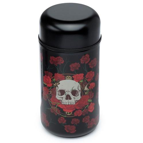 Lunchpot Zwart Schedel & Rode Rozen Thermos Heet & Koud Duur, Huis en Inrichting, Keuken | Keukenbenodigdheden, Nieuw, Ophalen of Verzenden