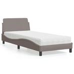 vidaXL Bed met matras Dover stof taupe 80x200 cm, Eenpersoons, Verzenden, Nieuw, 80 cm