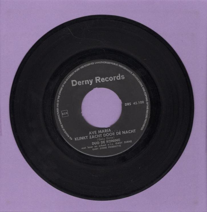 Duo De Koning – Het Zeemansleven / Ave Maria..... Klinkt Zac, Cd's en Dvd's, Vinyl Singles, Ophalen of Verzenden