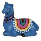 Blauwe liggende alpaca / lama beeldje 9 cm - Beeldjes, Verzamelen, Beelden en Beeldjes, Nieuw, Ophalen of Verzenden