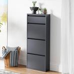 Schoenenkast Sokndal 4 kleppen grijs 118x50x15 cm [en.casa], Verzenden, Nieuw