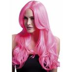 Luxe pitspoes pruik roze fringe - Damespruiken, Ophalen of Verzenden, Nieuw