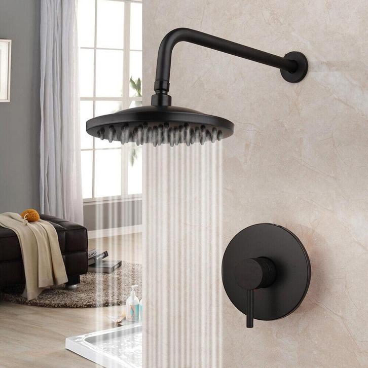 Ronde regendouche zwart, Doe-het-zelf en Verbouw, Sanitair, Douche, Nieuw, Verzenden