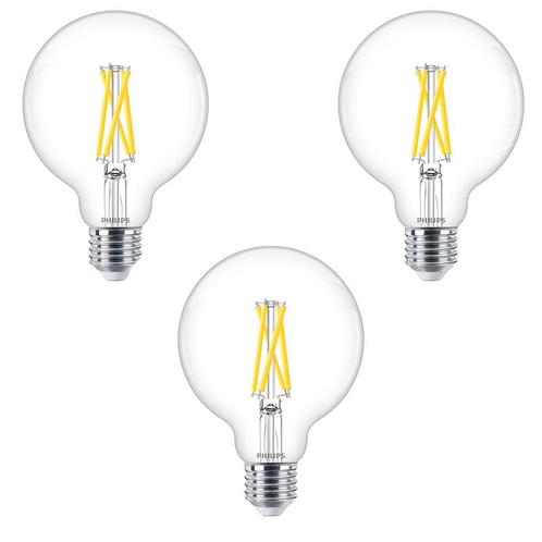 3 stuks - philips LED Globe Transparant - 60 W - E27 -, Huis en Inrichting, Lampen | Losse lampen, Verzenden