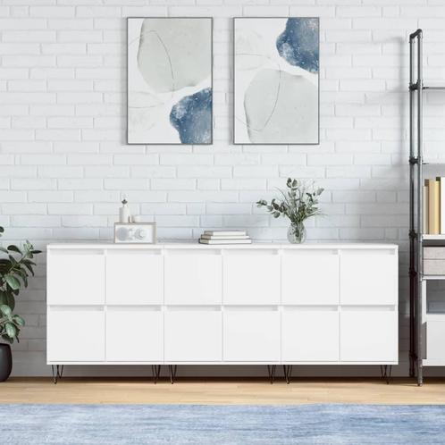 vidaXL Dressoirs 3 st bewerkt hout wit, Huis en Inrichting, Kasten | Dressoirs, Nieuw, Overige houtsoorten, Verzenden