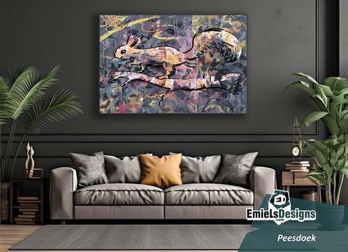 Eekhoorn in moderne kleurig stijl 90 x 60 cm, Huis en Inrichting, Woonaccessoires | Schilderijen, Tekeningen en Foto's, Nieuw