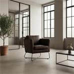 Set van 2 Leren fauteuils Club - Rancho Brown (bruin), Huis en Inrichting, Fauteuils, Nieuw, Ophalen of Verzenden, 75 tot 100 cm