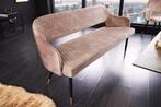 Design bank PARIS 160cm grijs fluwelen rugleuning gouden, Ophalen of Verzenden, Nieuw