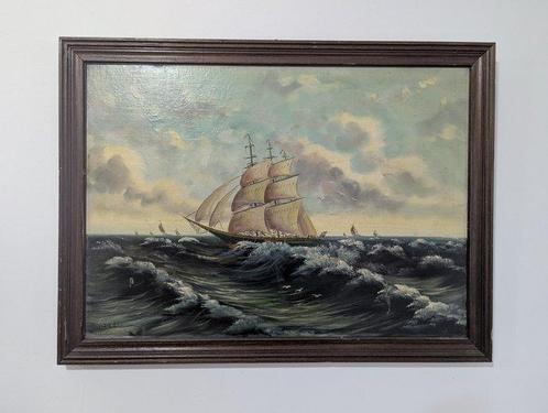 Medema (XX) - Sailing Ship on Rough Sea, Antiek en Kunst, Kunst | Schilderijen | Klassiek