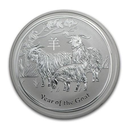 Lunar II - Year of the Goat - 5 oz 2015 (16.920 oplage), Postzegels en Munten, Munten | Oceanië, Losse munt, Zilver, Verzenden