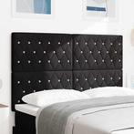 vidaXL Hoofdbord met crinkle knopen, zwart, 160 cm, velvet, Huis en Inrichting, Verzenden, Nieuw, Zwart, Stof