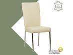 Leren eetkamerstoel Daily - Toledo Polar (crème) - Poten, Huis en Inrichting, Stoelen, Overige kleuren, Nieuw, Leer, Ophalen of Verzenden