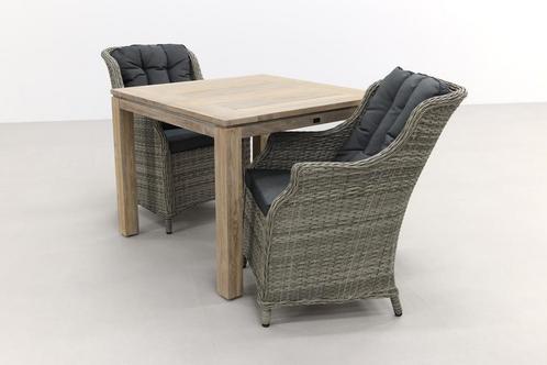 VDG King Paloma Grijs/Rome grey 100 cm. - tuinset 3-delig, Tuin en Terras, Tuinsets en Loungesets, Tuinset, Nieuw, Hout, Verzenden