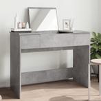 vidaXL Kaptafel met spiegel 100x45x76 cm betongrijs, Verzenden, Nieuw