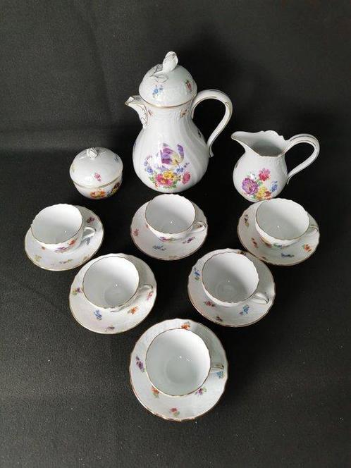 Meissen Carl Teichert - Fiori - servizio da caffè - XIX, Antiek en Kunst, Antiek | Meubels | Tafels