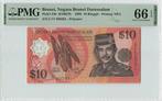 1998 Brunei P 24b 10 Ringgit Pmg 66 Epq, Verzenden