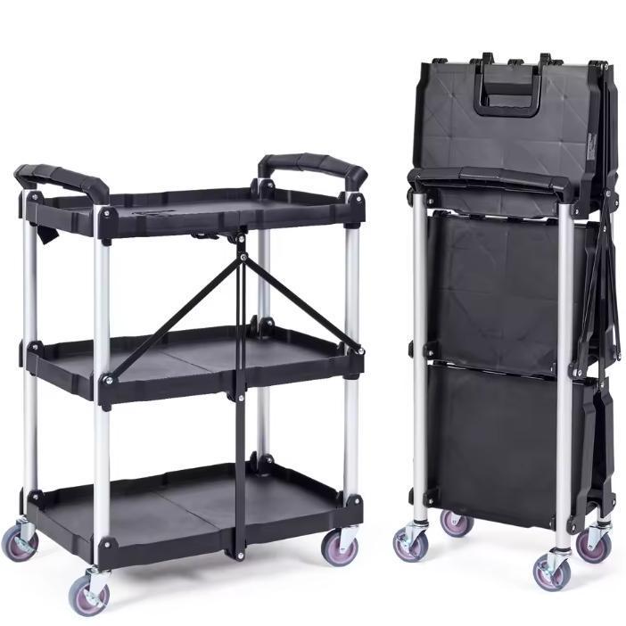 Opvouwbare Gereedschapswagen met Wielen – 3-Laags Rollende O, Huis en Inrichting, Kasten | Overige, Nieuw, Verzenden