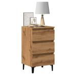 vidaXL Nachtkastje met metalen poten 40x35x69 cm artisanaal, Huis en Inrichting, Minder dan 45 cm, Verzenden, Nieuw, 55 tot 70 cm