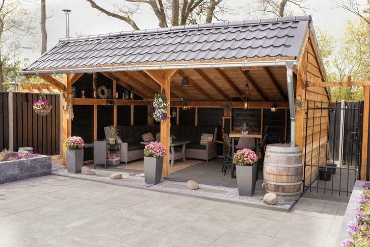 Douglas kapschuur / overkapping 6x4 COMPLEET €5.025, Tuin en Terras, Overkappingen, Veranda, Nieuw, Ophalen of Verzenden