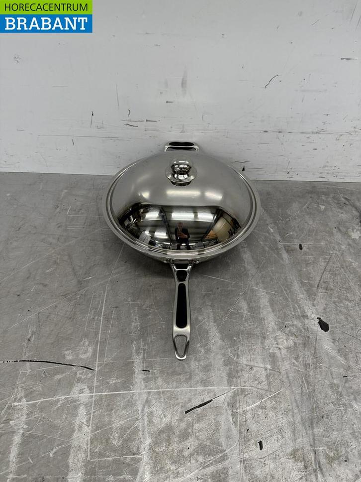 RVS Universele inductie wokpan wok met deksel 36 cm Horeca, Zakelijke goederen, Horeca | Keukenapparatuur, Nieuw in verpakking