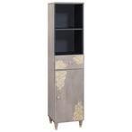 vidaXL Dressoir met lade Grijs 38 x 33.5 x 160 cm Massief, Huis en Inrichting, Verzenden, Nieuw, Overige houtsoorten, Minder dan 50 cm