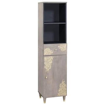 vidaXL Dressoir met lade Grijs 38 x 33.5 x 160 cm Massief beschikbaar voor biedingen