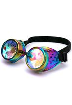 Goggles Steampunk Bril Oliekleurige Montuur Caleidoscoop Gla, Kleding | Dames, Nieuw, Carnaval, Ophalen of Verzenden