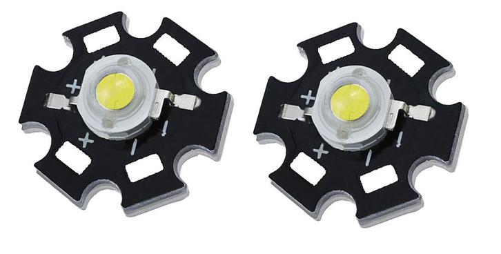 3W blauw power led 110&deg; - 2 stuks, Hobby en Vrije tijd, Elektronica-componenten, Verzenden