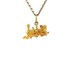 Gouden trein hanger met emaille 14 krt, Ophalen of Verzenden, Nieuw