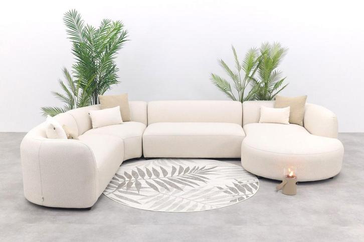 Madeira ronde u-vorm hoekbank + chaise longue links -, Tuin en Terras, Tuinsets en Loungesets, Nieuw, Overige materialen, Verzenden