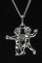 Zilveren Sterrenbeeld Tweelingen ketting hanger - groot, Verzenden, Nieuw
