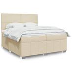 vidaXL Boxspring met matras stof crèmekleurig 200x200 cm, Huis en Inrichting, Slaapkamer | Bedden, Verzenden, Overige maten, Stof