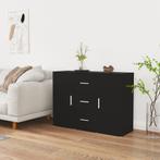 vidaXL Dressoir 91x29,5x65 cm bewerkt hout zwart, Huis en Inrichting, Verzenden, Nieuw, 50 tot 100 cm, 25 tot 50 cm