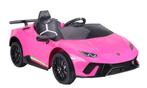 Kinderauto, LAMBORGHINI HURÁCAN,roze 12V, leder, RC, NIEUW!, Nieuw, Afstandsbediening, Ophalen of Verzenden