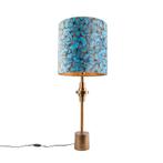 Tafellamp brons velours kap vlinder dessin 40 cm - Diverso, Nieuw, Art Deco, 75 cm of meer