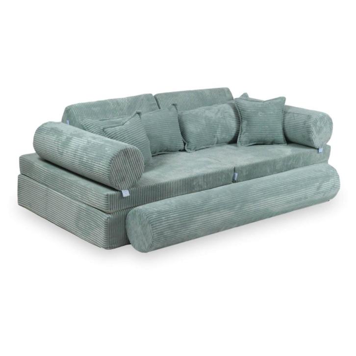 Montessori kinderbank mint van corduroy – 13-delig, Kinderen en Baby's, Kinderkamer | Inrichting en Decoratie, Nieuw, Ophalen of Verzenden