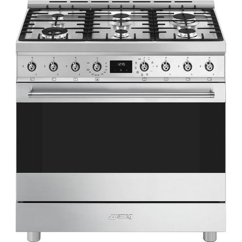 Smeg C9GMXNLK2 gas fornuis - roestvrijstaal - outlet, Witgoed en Apparatuur, Fornuizen, 60 cm of meer, Vrijstaand, 5 kookzones of meer